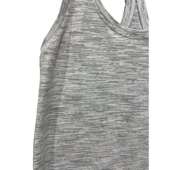 Lululemon Athletica Gray Heathered Pinstriped Tant Top Size M Racerback - Picture 3 of 5